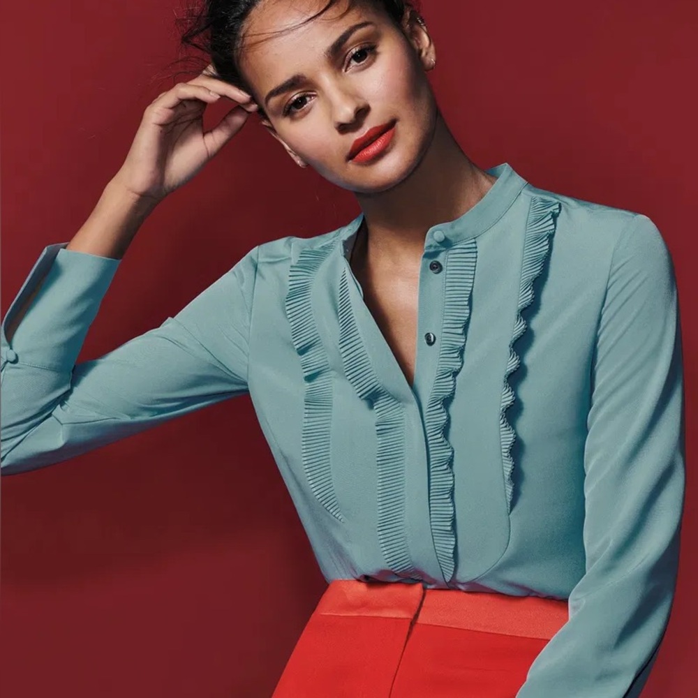 Boden Macie Blouse in Mint Green